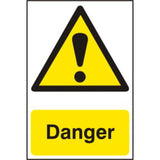Danger PVC Sign 200x300mm – Yellow/Black Safety Warning | Health & Safety Signage