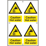 Caution Hot Water Signs – 200x300mm PVC Safety Signage