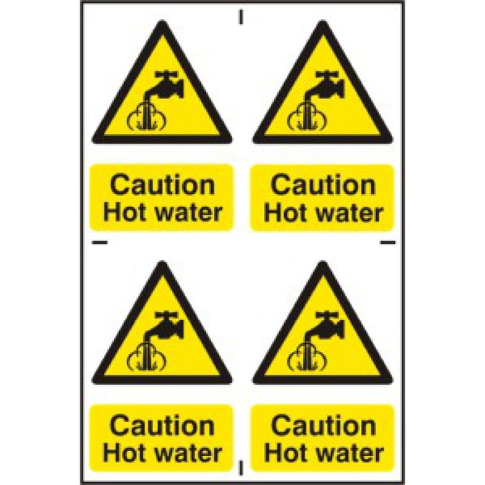 Caution Hot Water Signs – 200x300mm PVC Safety Signage