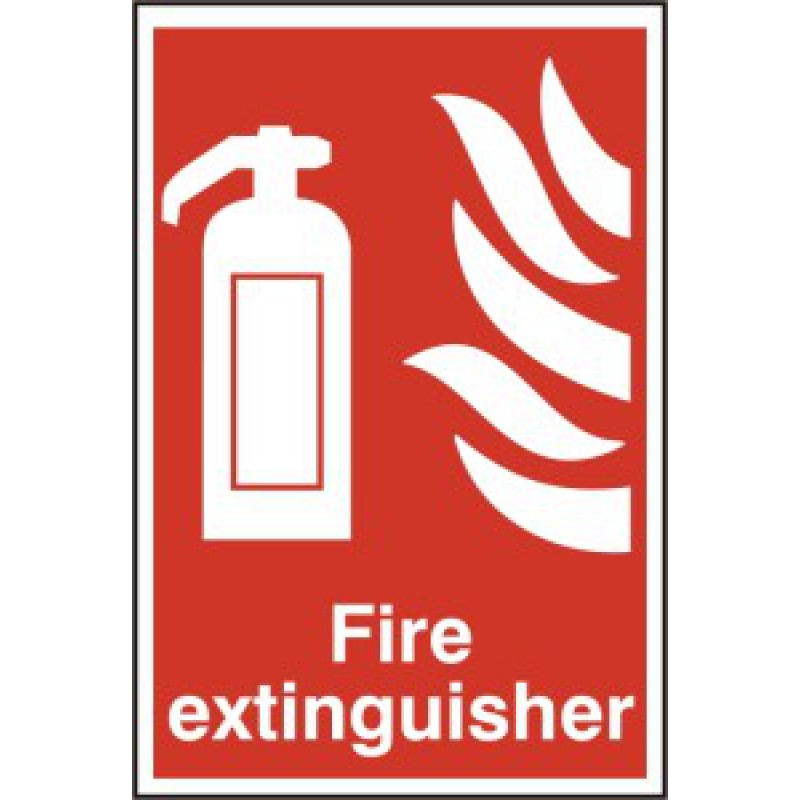 Fire Extinguisher Sign Red & White PVC – 200x300mm Signage