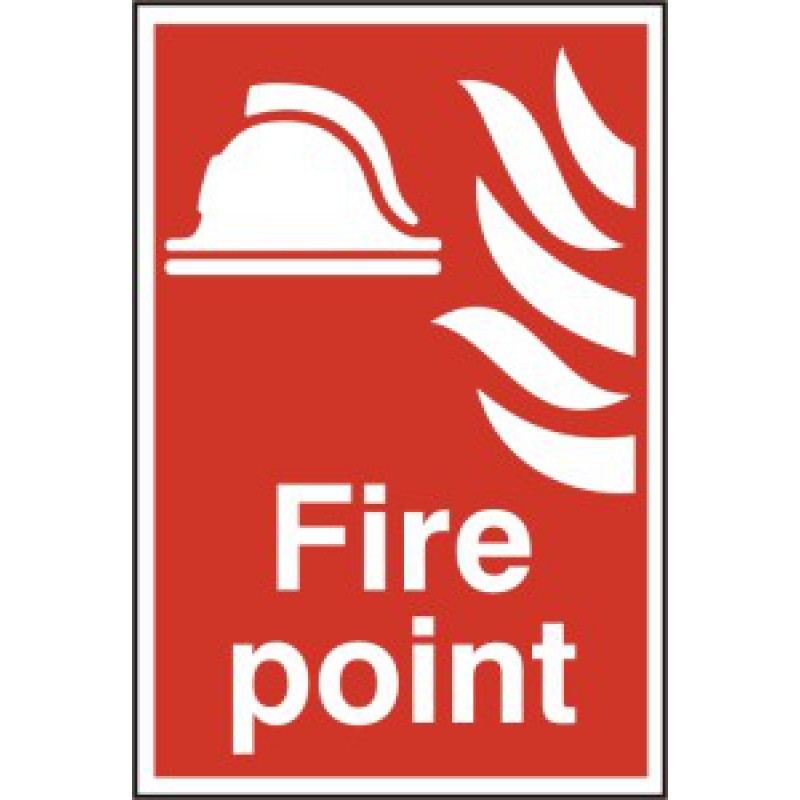 200x300MM Fire Point Sign | Red & White PVC Safety Signage | Health & Safety Signage