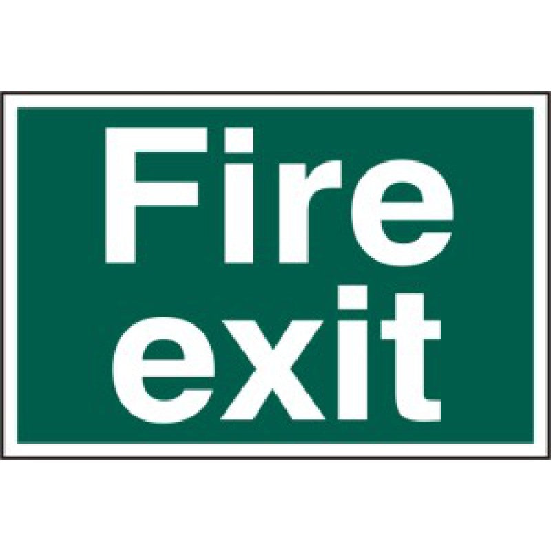 200 x 300mm FIRE EXIT PVC Sign | Green & White Safety Sign | Health & Safety Signage