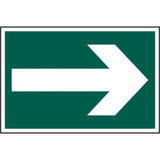 Arrow Symbol PVC Sign – 200x300mm Green & White Directional | Health and Safety Signage