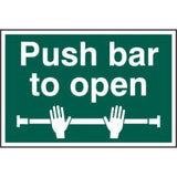 Push Bar to Open 200x300mm PVC Sign | Fire Door Safety Signage
