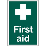 First Aid PVC Safety Sign – 200x300mm, Wall-Mountable, Easy Visibility