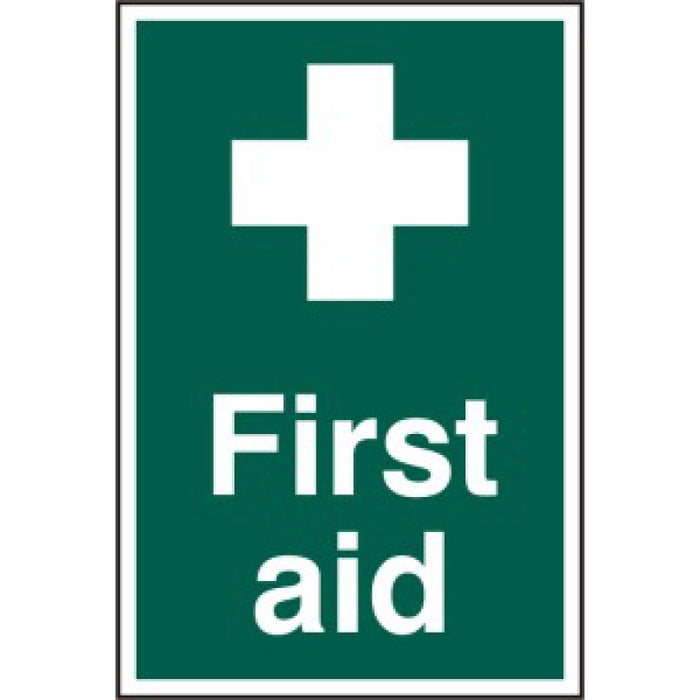 First Aid PVC Safety Sign – 200x300mm, Wall-Mountable, Easy Visibility