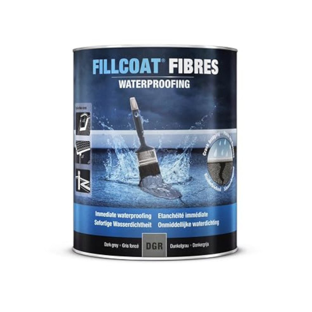 Rust-oleum Fillcoat Fibres Waterproofing Paint Dark Grey 1 Litre