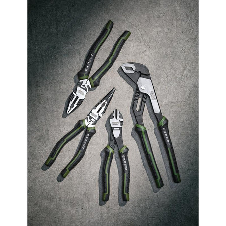 Set of Expert pliers on a textured gray background