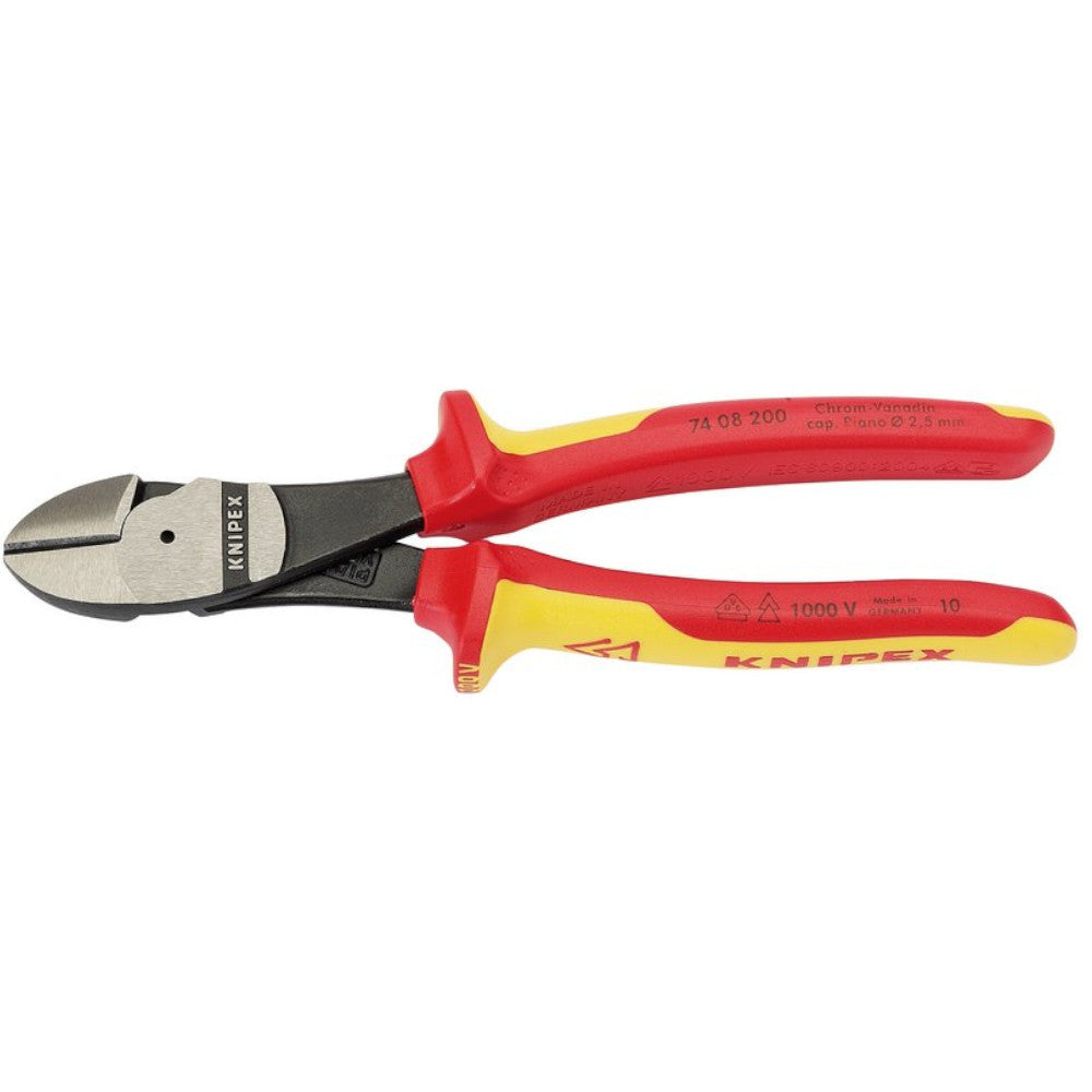 Knipex 74 08 200 UKSBE VDE Sully Insulated High Leverage Diagonal Side Cutters 200mm