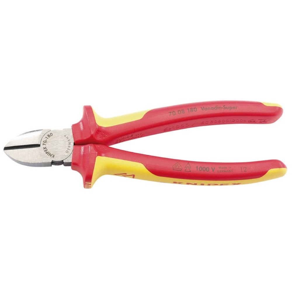 Knipex 70 08 180 UKSBE VDE Fully Insulated Diagonal Side Cutters 180mm