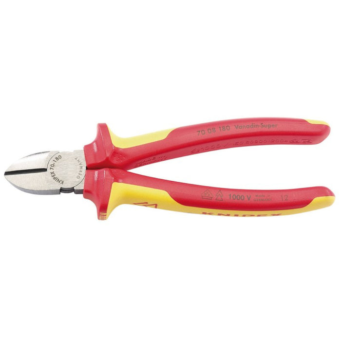 Knipex 70 08 180 UKSBE VDE Fully Insulated Diagonal Side Cutters 180mm