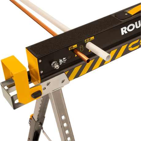 Roughneck Colt 600E Sawhorse 2 Pack 35-602 Pipe prop in action