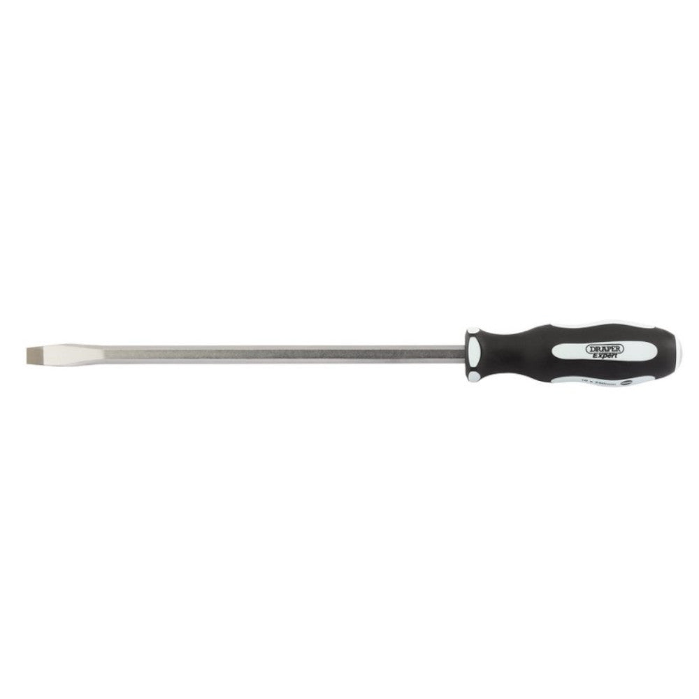 Draper Expert "Pound Thru" Plain Slot Soft Grip Screwdriver 10x250mm 35186