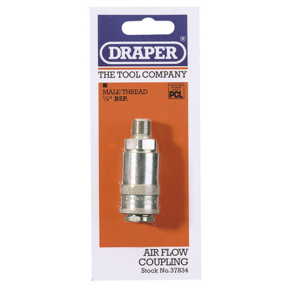 Draper 1/4" Male Thread PCL Tapered Airflow Coupling 37834