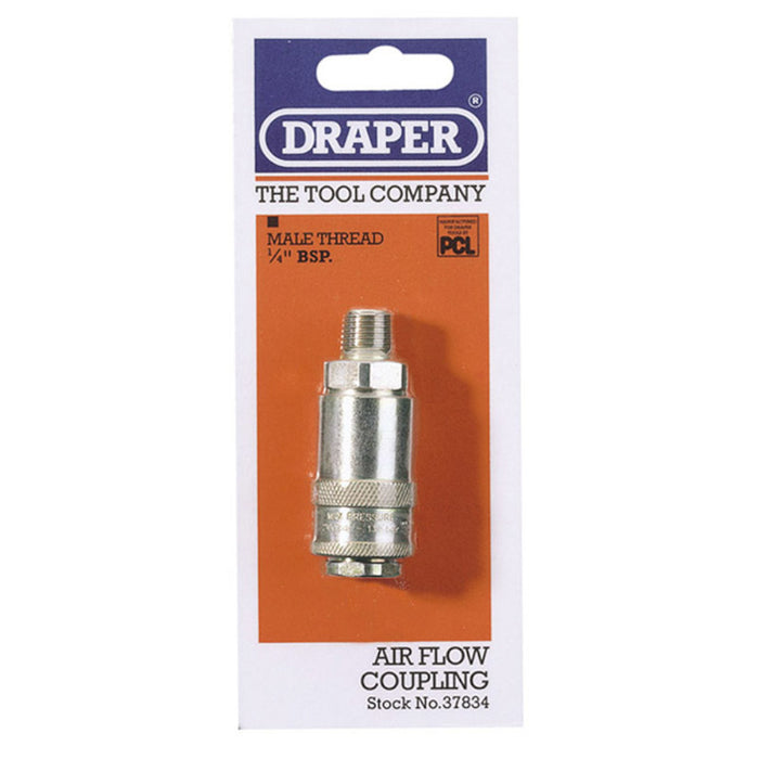 Draper 1/4" Male Thread PCL Tapered Airflow Coupling 37834