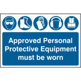 PPE (Personal Protective Equipment) Must Be Worn Sign – 600 x 400mm Safety Signage