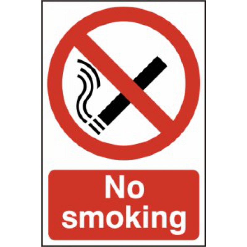 No Smoking PVC Sign 400x600mm – Red, Black & White | Health and Safety Signage