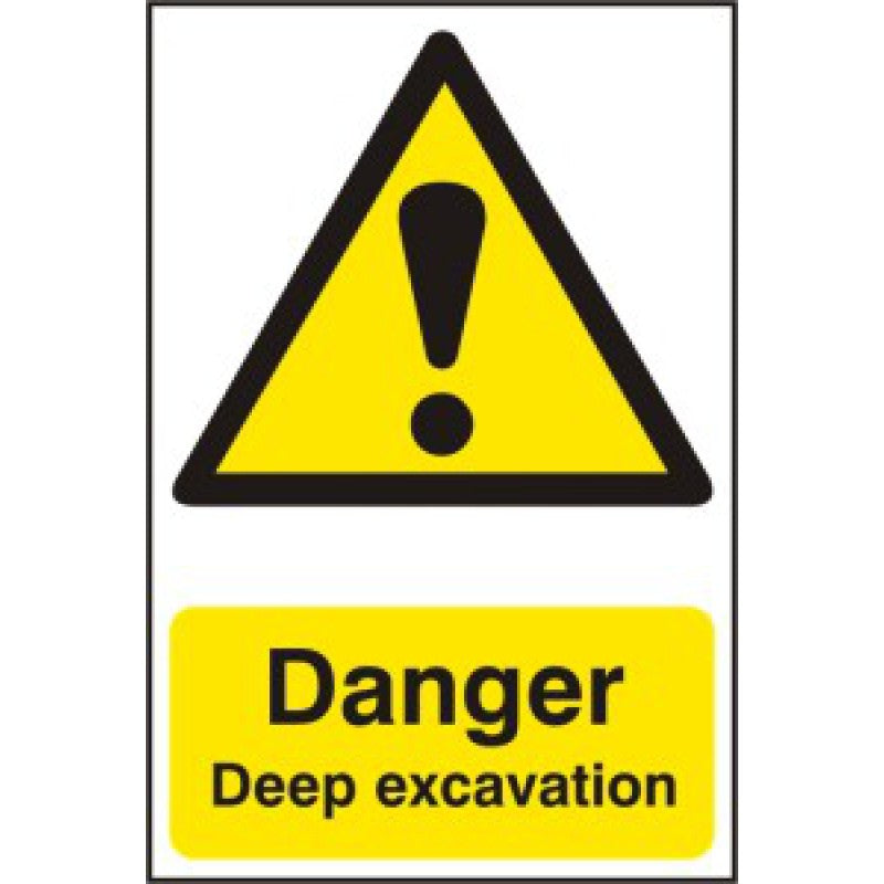 Danger Deep Excavation PVC Sign – 400x600mm Site Health and Safety Signage