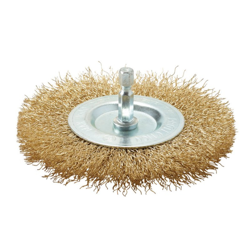 Draper Brassed Steel Crimped Wire Wheel Brush 100mm 41428