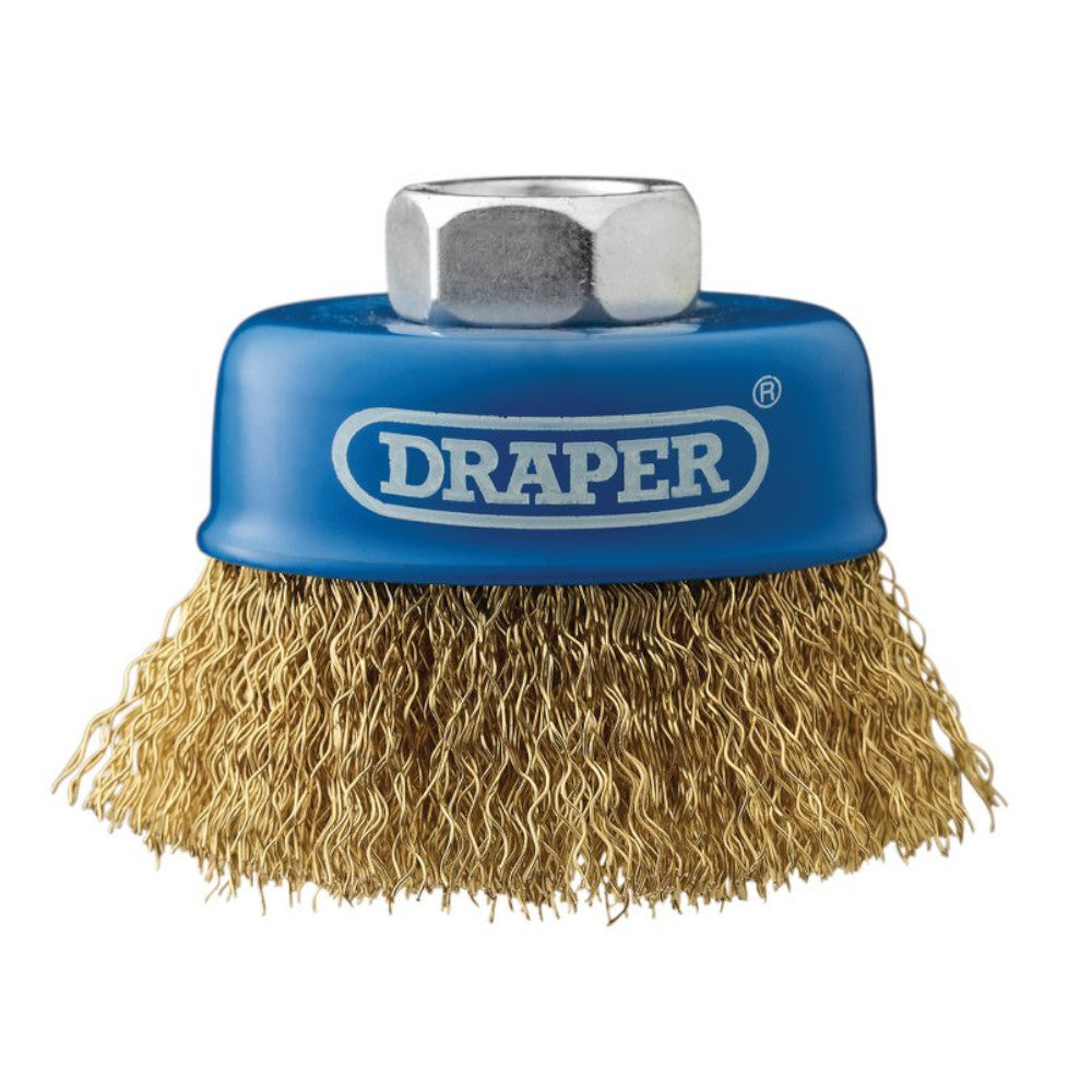 Draper Brassed Steel Crimped Wire Cup Brush 65mm M14 41443