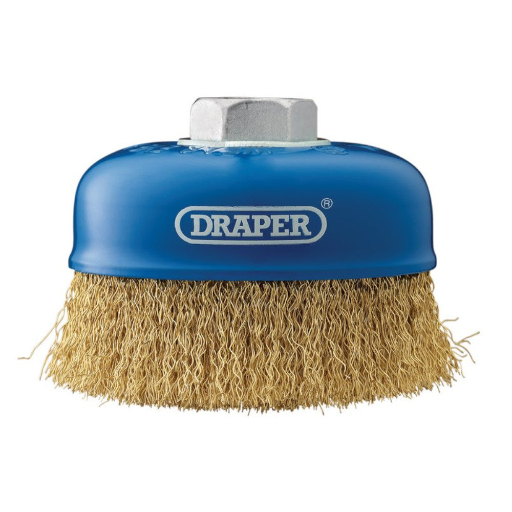 Draper Brassed Steel Crimped Wire Cup Brush 100mm M14 41445