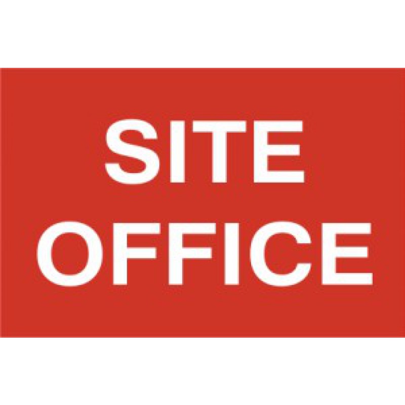 Site Office PVC Sign 600x400mm – Red & White Health and Safety Signage