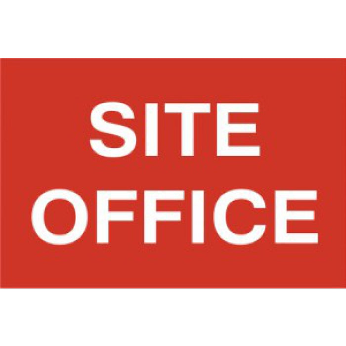 Site Office PVC Sign 600x400mm – Red & White Health and Safety Signage