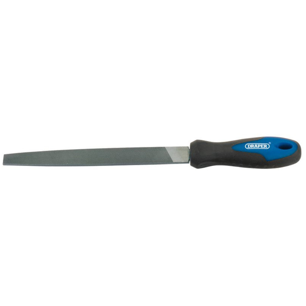 Draper Engineers Flat Second Cut File with Soft Grip Handle 200mm 44952