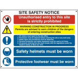 Composite Site Safety Notice PVC Sign | 800x600mm Health and Safety Signage