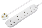 Masterplug 13A 4 Gang Unswitched Extension Lead White