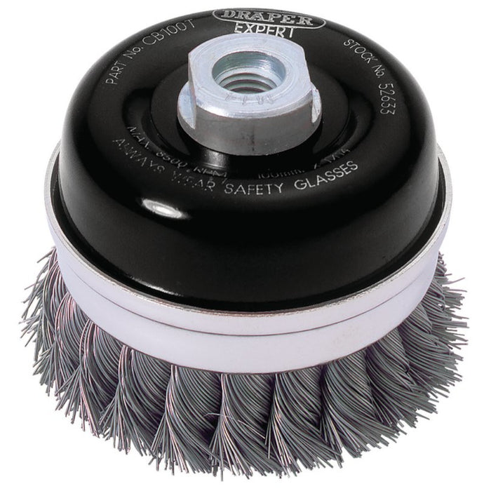 Draper Expert Steel Twist Knot Wire Cup Brush 100mm M14 52633