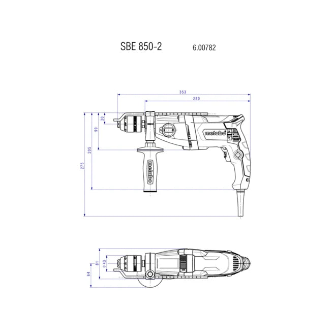 Metabo SBE 850-2 Impact Drill 240v | 600782590