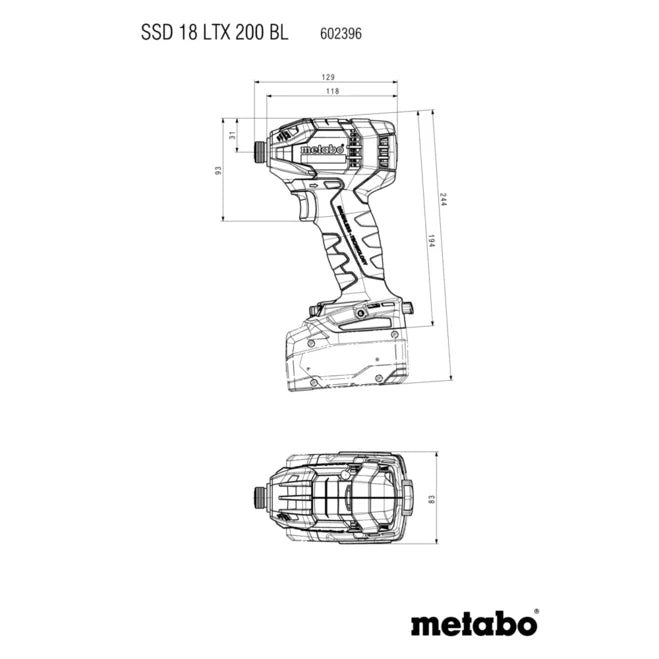 Metabo SSD 18 LTX 200 BL Cordless Impact Driver | 602396840