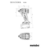 Metabo SSD 18 LTX 200 BL Cordless Impact Driver | 602396840