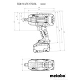 Metabo SSW 18 LTX 1750 BL Cordless Impact Wrench | 602402840