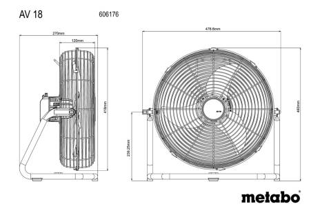Metabo AV 18 Cordless Fan | 606176850