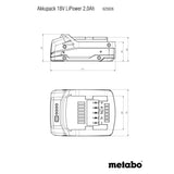 Metabo LiPOWER Battery Pack 18V 2.0Ah | 625026000