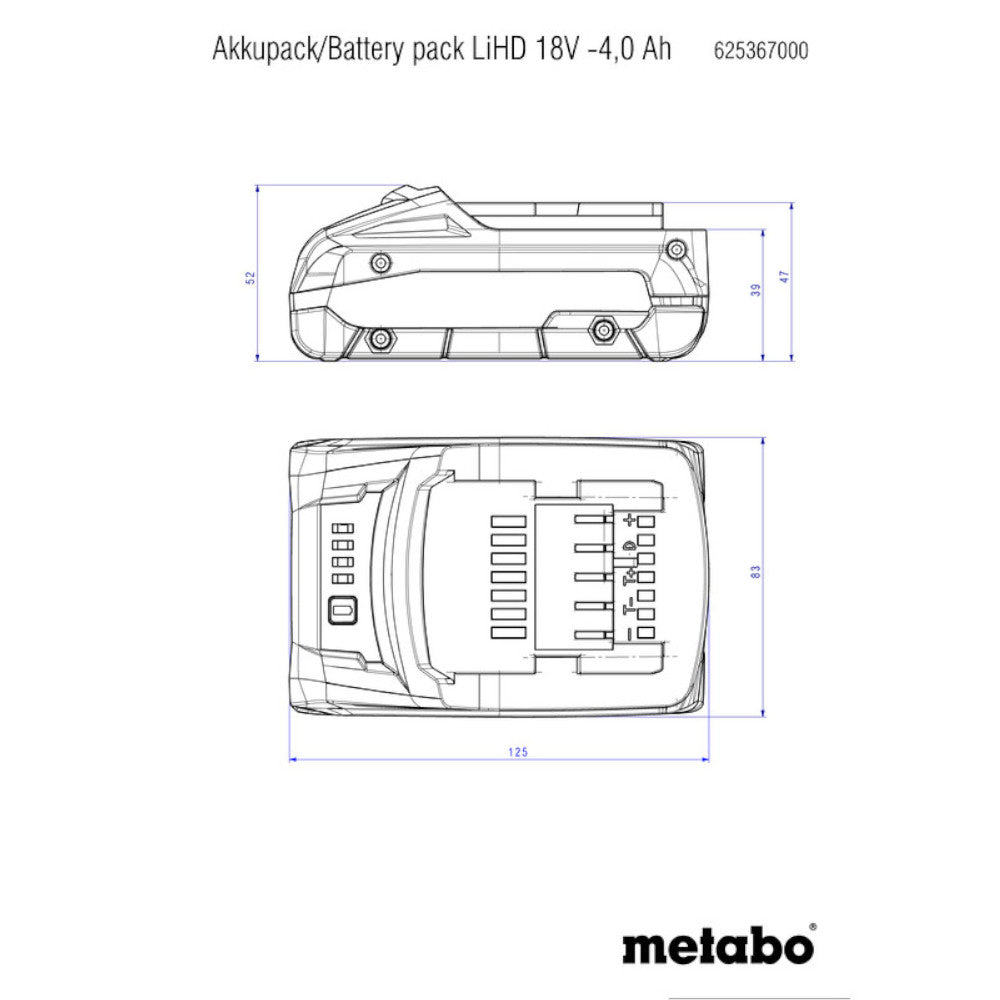 Metabo LiHD Battery Pack 18V 4.0Ah (625367000)