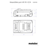 Metabo LiHD Battery Pack 18V 4.0Ah (625367000)
