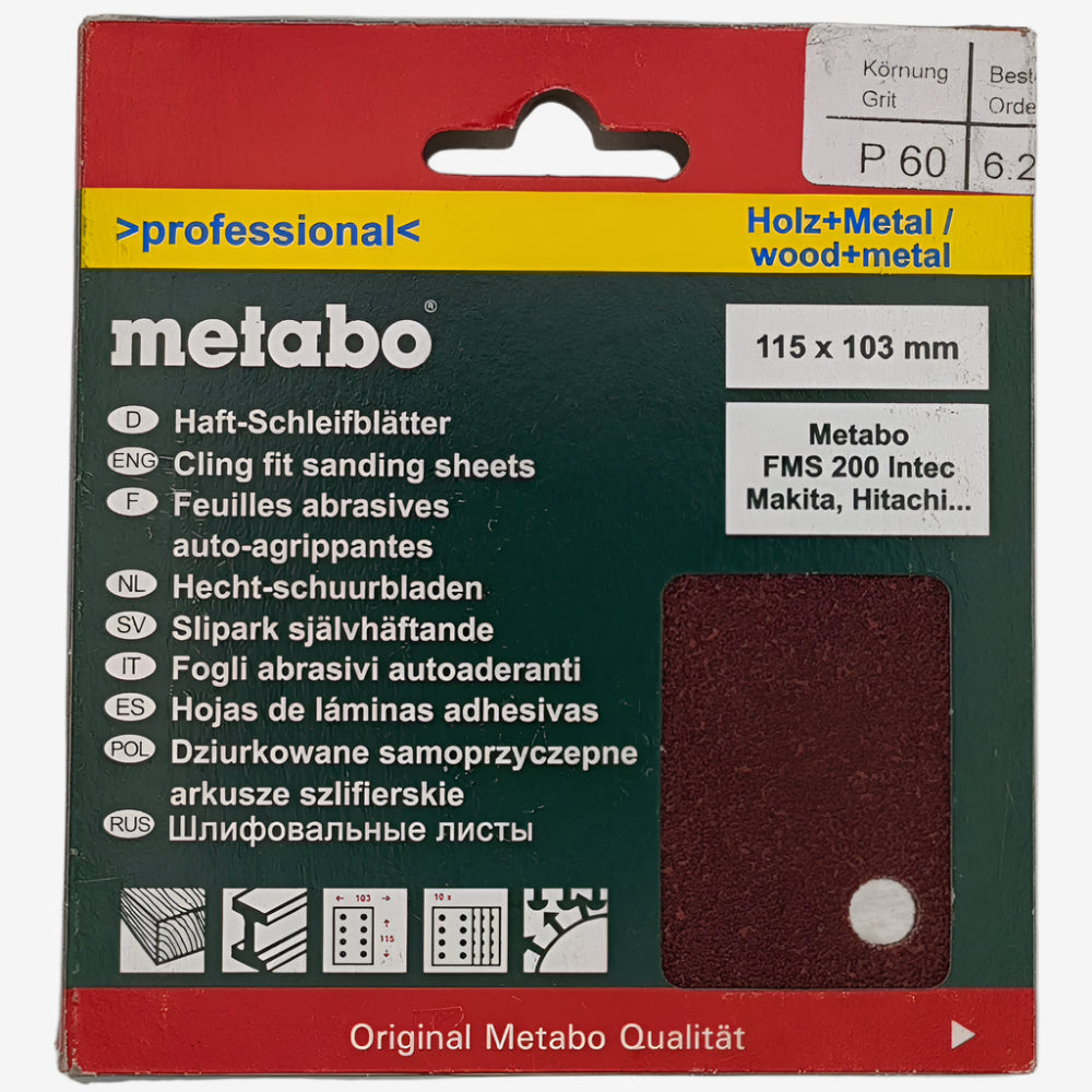 Metabo Hook & Loop Sanding Sheets 125mm For Wood & Metal Packs Of 25
