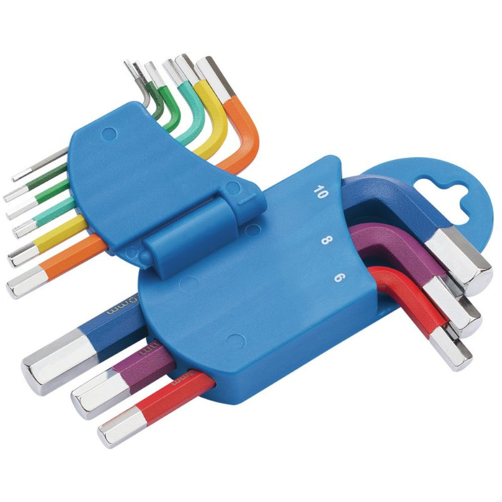 Draper Metric Coloured Short Arm Hex Key Set 9 Piece 66126