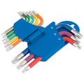 Draper Expert Tx-Star Metric Short Arm Key Set Colour Coded  9 Piece 66135