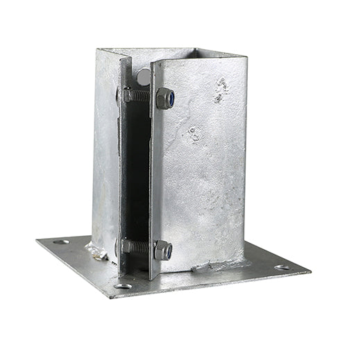 Bolt Down Post Support 100mm x 100mm - Hot Dipped Galvanised Timco BDB100G