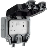 BG Electrical WP22 Double Gang Switched 13A Weatherproof Outdoor Socket IP66 Rated Electro South West Ltd