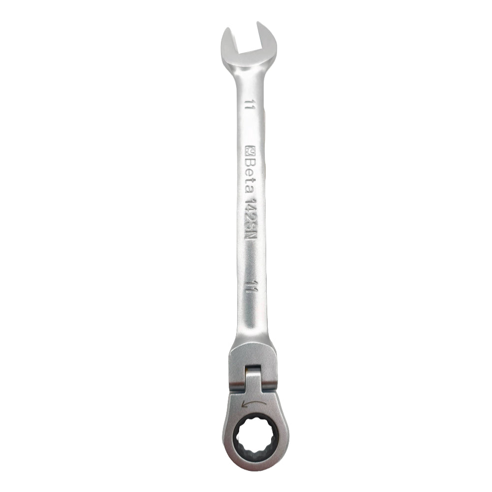 Top down view of the Beta 001420210 142SN 10mm flex head spanner.
