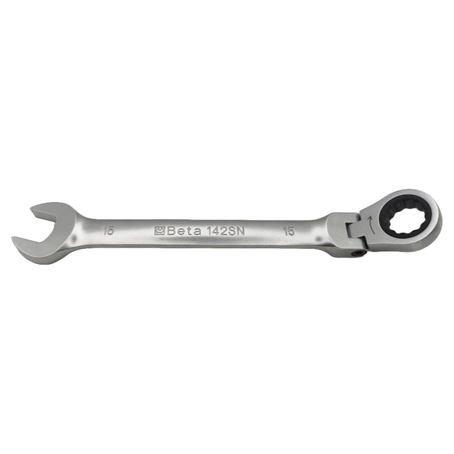 Side view of the Beta 001420215 142SN 15mm flex head spanner.