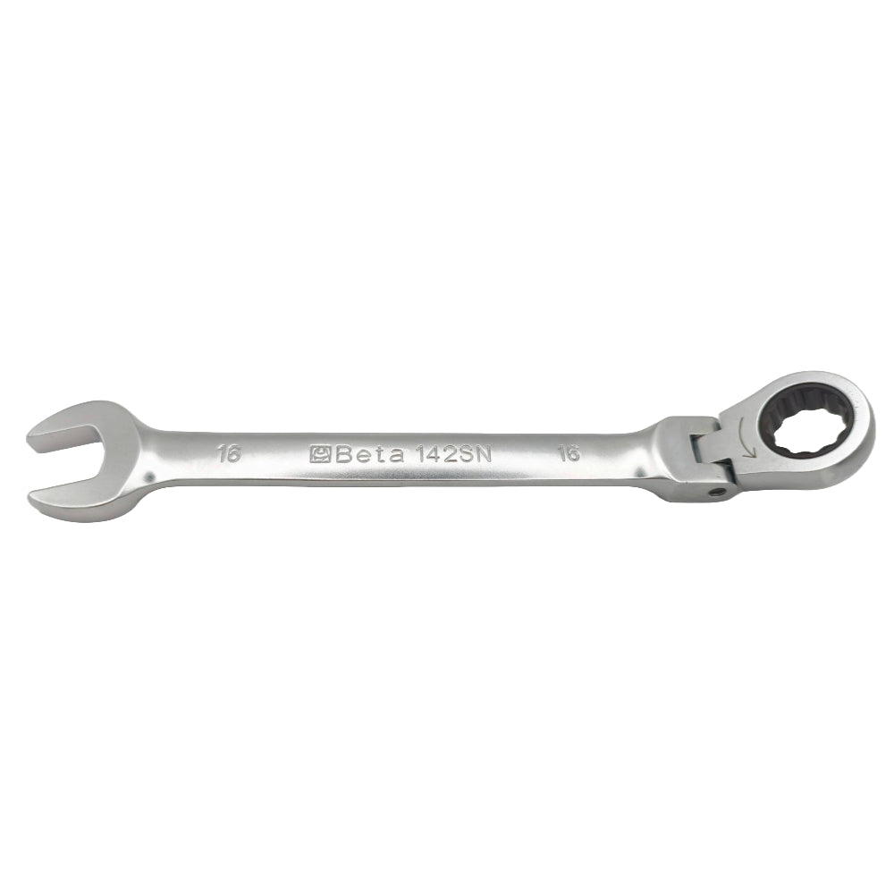 Side view of the Beta 001420216 142SN 16mm flex head spanner.

