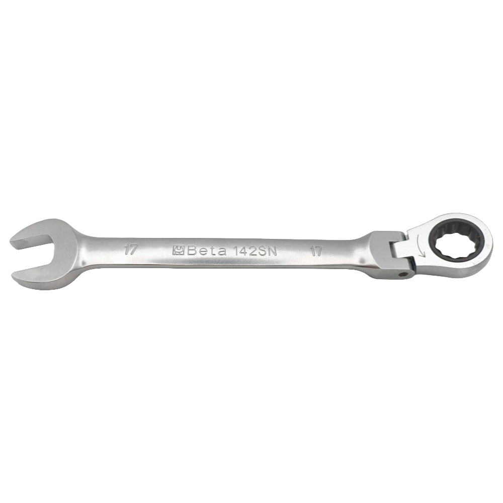 Side view of the Beta 001420217 142SN 17mm flex head spanner.
