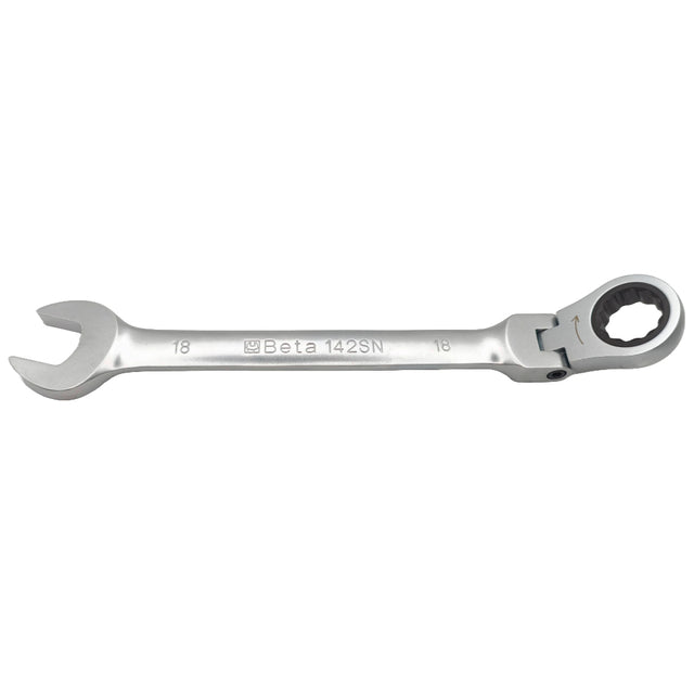 Side view of the Beta 001420218 142SN 18mm flex head spanner.
