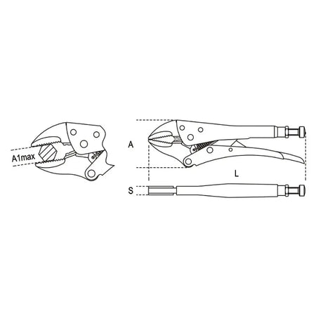 Beta 1052 Adjustable self-locking pliers with concave jaws Beta